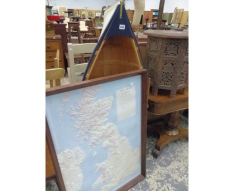 A MAP OF GREAT BRITAIN AND IRELAND, TOGETHER WITH A BOAT HULL DISPLAY SHELF. 