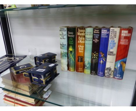 A QUANTITY OF DENNIS WHEATLEY FIRST EDITIONS TOGETHER WITH CONCORDE COLLECTABLES. 