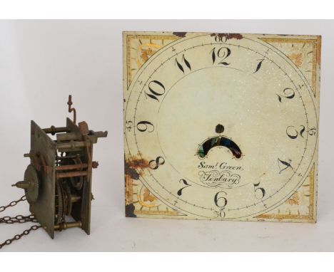 A 19th Century longcase clock dial by Samuel Green Tenbury, 30 hour movement and date aperture.