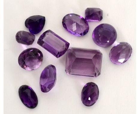 A quantity of loose amethyst stones, various shapes, cuts and sizes, approximate total weight 100cts. (qty)