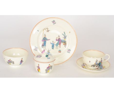 A collection of assorted Royal Worcester teawares comprising three large coffee cups, two saucers, a sugar box, a sugar bowl,
