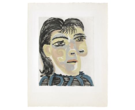 Pablo Picasso (1881-1973)Tête de femme No 2. Portrait de Dora Maar, 1939 aquatint and drypoint in colours, on laid Montval pa