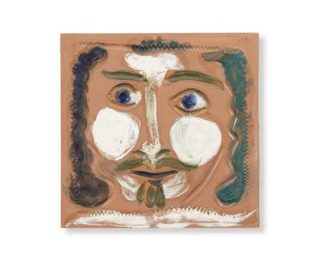 Pablo Picasso (1881-1973)Visage aux cheveux bouclés, 1969 stamped, marked and numbered Madoura Plein Feu / Empreinte Original
