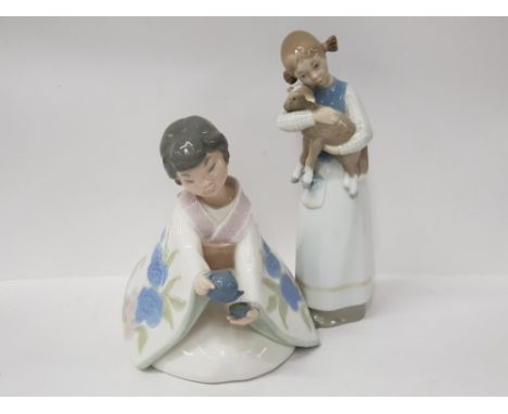 NAO BY LLADRO FIGURE 1272 ORIENTAL GIRL PLUS ONE OTHER SPANISH FIGURE
