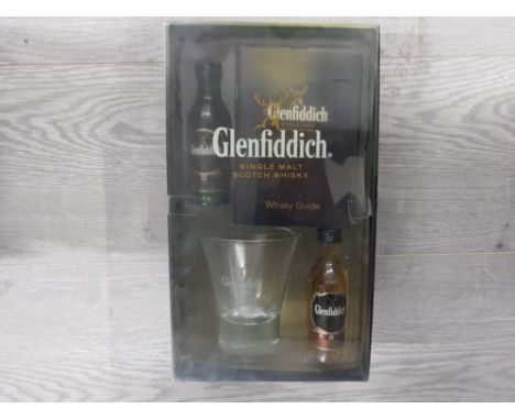 GLENFIDDICK MINATURES GIFT SET WITH GUIDE BOOK AND GLASS