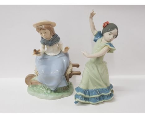 LLADRO FIGURE 5192 FLAMENCO DANCER, ARM DAMAGED, AND NAO BY LLADRO FIGURE FRIENDLY ADVICE, BOTH WITH ORIGINAL BOXES