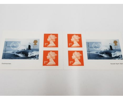 6 FIRST CLASS ROYAL MAIL 2001 STAMP BOOKLET WITH SUBMARINES SELF ADHESIVE