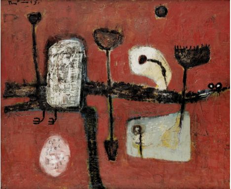 Martin Bradley (British, born 1931)Weather Vane signed and dated 'Martin 55' (upper left); further signed and titled 'Weather