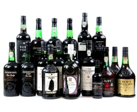 Eighteen bottles of port to include: One bottle of Dow's Late Bottled Vintage Port 1998, two bottles of Cockburn's Fine Ruby 