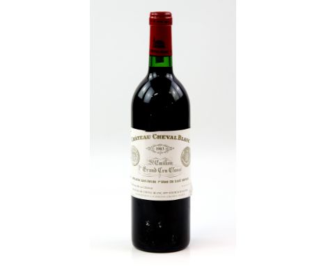 One bottle of Chateau Cheval Blanc Saint Emilion, 1983 vintage red wine .   