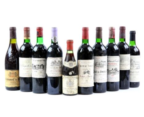 Ten bottles of red wine to include one bottle of Chateau D'Angludet Margaux 1978 vintage, one bottle of La Chapelle de Bages 