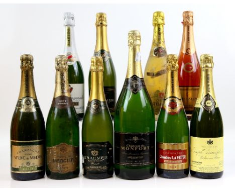  Mixed lot Champagne and sparkling wine to include Mercier Brut Reserve, Joseph Perrier, Charles Lafitte Grand Cuvee , Veuve 