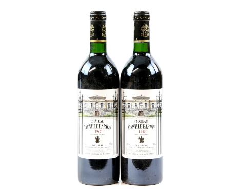 Two bottles of Chateau Leoville Barton Saint Julien red wine, 1985 vintage.   