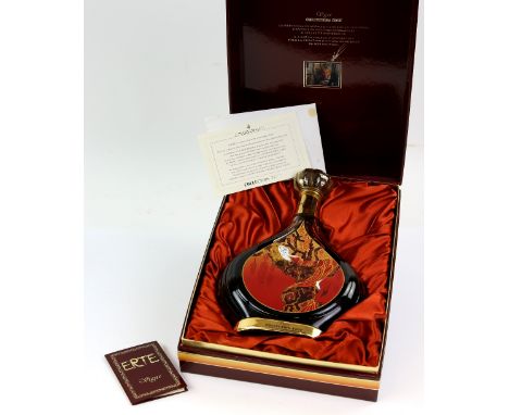 Courvoisier Extra Collection Erte No.1 Vigne cognac, boxed.   Staining / dirt to label on front of bottle below the white fac