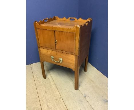 Irish tray top commode in white cherry, with original pot.   C1770, 83h x 56w x 46d cm. 