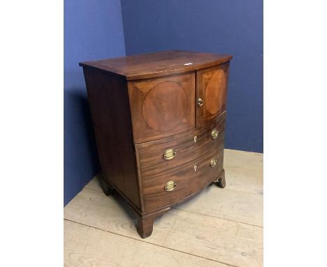 Regency mahogany night stand with a two based drawer standing on original bracket feet, C1810, 77h x 59.5w x 49.5d cm. Condit
