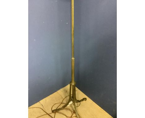 Elegant brass Regency style tripod standard lamp 149 H plus bulb fitting 