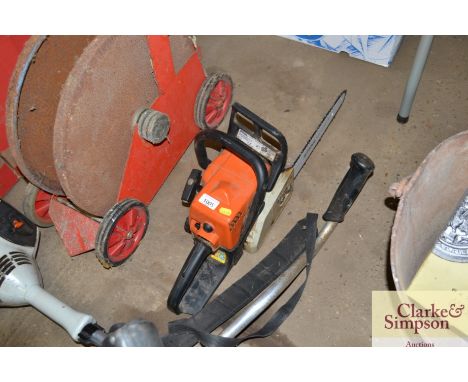 A Stihl MS170 petrol chainsaw