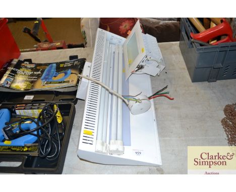 A small strip light and an LED down light