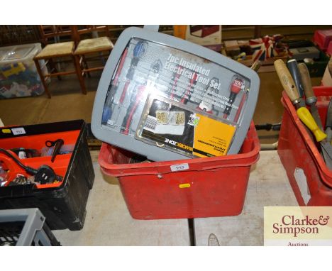 A seven piece insulated electrical tool set and other tools
