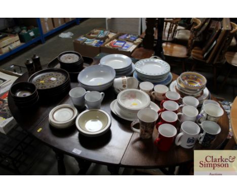 A large quantity of china including Denby, Royal Worcester Azure