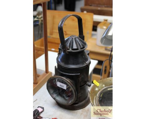 A railway signal lamp