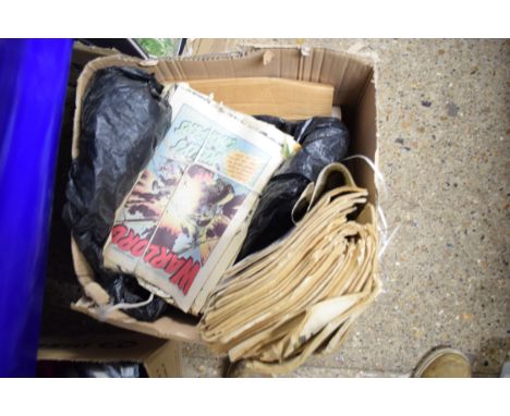 BOX OF VINTAGE WARLORD COMICS, VICTOR COMICS AND OTHERS