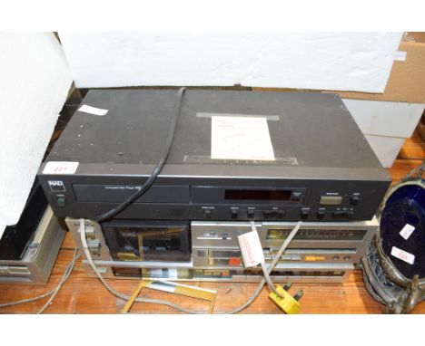 VINTAGE STEREO EQUIPMENT COMPRISING A SONY ST-JX4L DIGITAL TUNER, A SONY TC-FX5C CASSETTE PLAYER AND A NAD 5320 CD PLAYER