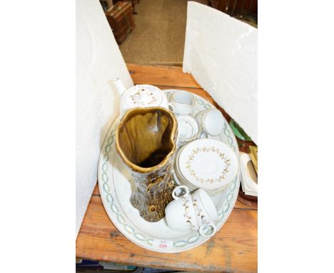 QTY OF ROYAL WORCESTER VETONA COFFEE WARES, A SILVAC VASE AND AN OVAL MEAT PLATE