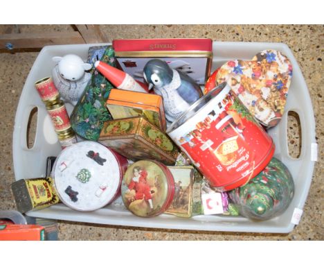 BOX OF VINTAGE TINS