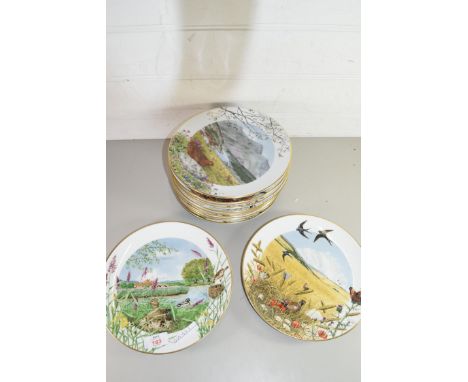 COLLECTION OF ROYAL WORCESTER PETER BARRETT PLATES DECORATED WITH SEASONAL COUNTRY SCENES