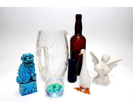 A Royal Worcester porcelain figure "The Thief", 11.5cm high together with a Wedgwood commemorative mug designed by Robert Goo