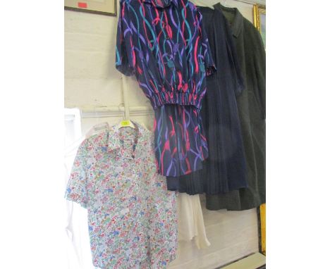 A Gina Bacconi ladies two-piece multi-coloured outfit, a Liberty blouse and two others to include Aquascutum, a Jaeger ladies