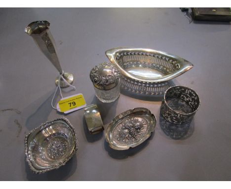 A group of German and English silver and white metal items to include a Chinese silver napkin ringLocation: PORT 