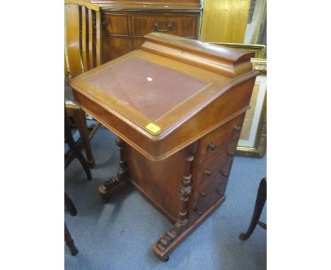 A Victorian walnut Davenport having a hinged top and four drawers to the side, 33" h x 21"wLocation: LAM 