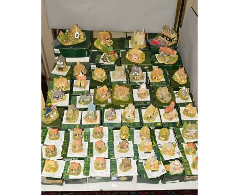 FIFTY TWO BOXED AND ONE UNBOXED LILLIPUT LANE SCULPTURES FROM THE BRITISH COLLECTION (black and British made backstamp) to in