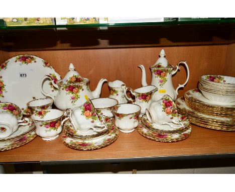 ROYAL ALBERT 'OLD COUNTRY ROSES' DINNER/TEA WARES, to include coffee pot, teapot (both seconds), two milk jugs (one seconds),