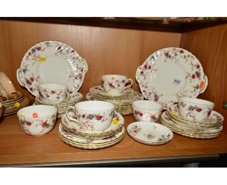 MINTON 'ANCESTRAL' TEAWARES S.376 to include two cake/sandwich plates, six 20cm plates, six cups, six saucers and nine side p