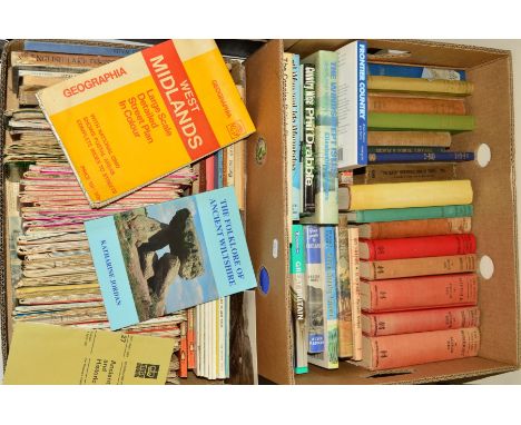 A QUANTITY OF BOOKS AND MAPS, books are mainly British topographical and guide books etc, maps include 1950's Ordnance Survey
