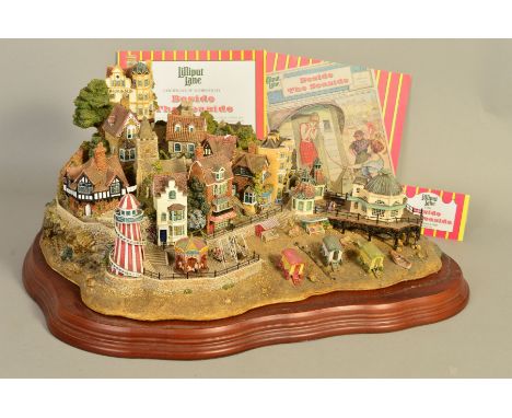 A LARGE BOXED LIMITED EDITION LILLIPUT LANE SCULPTURE, 'Bedside the Seaside', L2320, No 844/2000, (one chimney loose, another