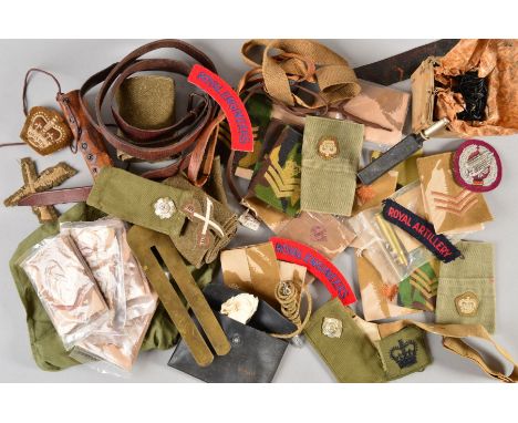 A PLASTIC BOX CONTAINING A LARGE NUMBER OF BRITISH, PAST AND CURRENT SHOULDER RANK SLIDE EPOULETTES, in normal and Desert cam