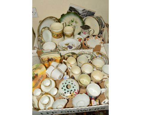 TWO BOXES OF CERAMICS to include Royal Doulton series ware, Royal Worcester 'Evesham', tea/coffee wares and commorative wares