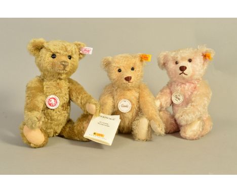 THREE UNBOXED STEIFF CLASSIC BEARS, No038952, limited edition No1734, with certificate, 1907 classic, No000263 and No005350