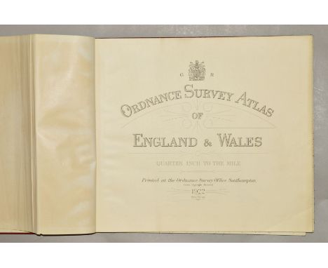 'THE ORDNANCE SURVEY ATLAS OF ENGLAND &amp; WALES', Quarter inch to the mile, 1922