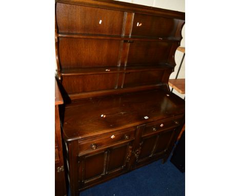 AN DARK ERCOL DRESSER with two drawers