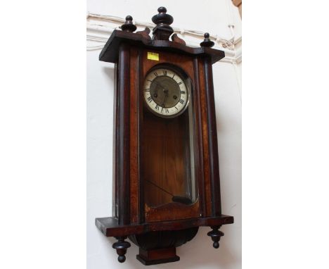 A small Victorian style Vienna wall clock, together with a mahogany mantle clock (2).