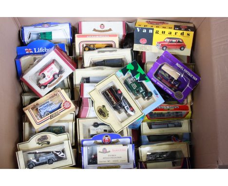 A large quantity of boxed scale model cars, in two boxes