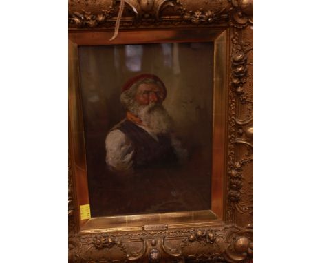 C. Giardiello (19th century) Italian.  A portrait of a bearded gentleman, signed, oil on canvas in a heavy gilt gesso frame. 