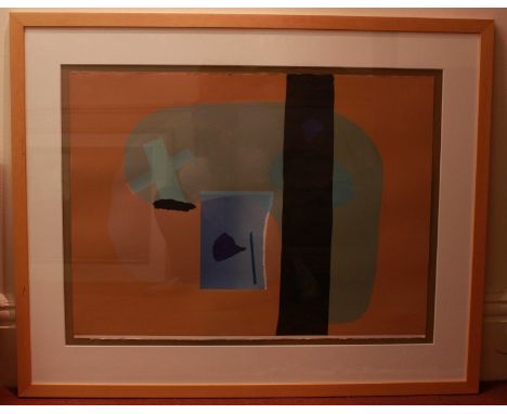 (20th century school), coloured abstract, indistinctly signed and numbered 12/16 and 20/20, a pair, screen print on handmade 