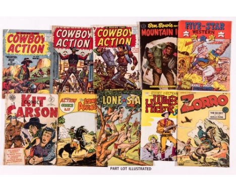 Cowboy Collection (1950s): Cowboy Action 1, 3, 7, Ben Bowie and his Mountain Men 3, 10, Five Star Western x 2 n.n., Kit Carso